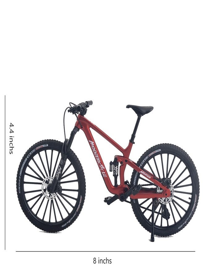 Kuasting 1:8 Scale Alloy Mountain Bike Toy Downhill Mini Bicycle Model DS Cake Topper DF Toy Desktop Decoration Crafts for Cycling Lovers Bike Racers Athletes Children Boys and Girls (Red) - Image 3